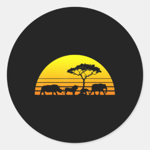 Afrika Elephant Lion Rhino Kenia Namibia Tansania Runder Aufkleber