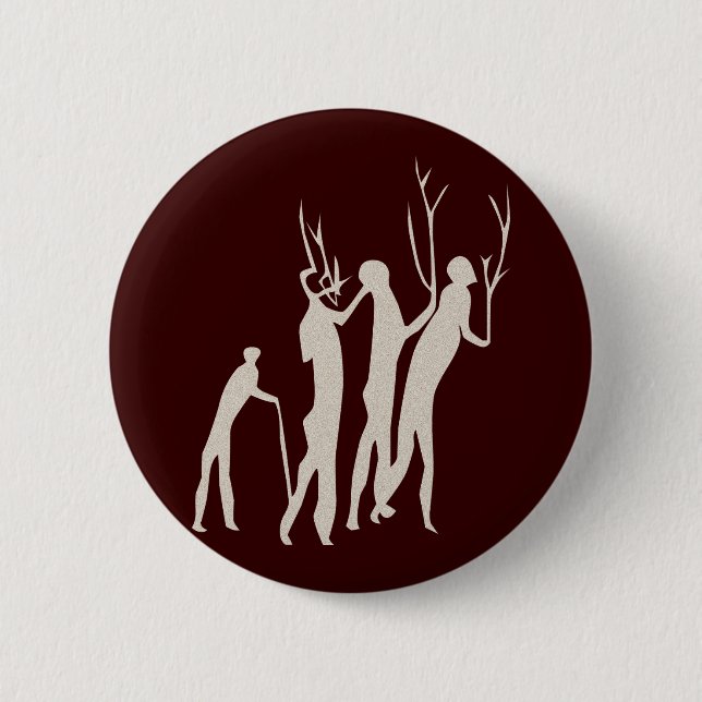 Afrika Felsmalerei Menschen africa cave art people Button (Vorderseite)