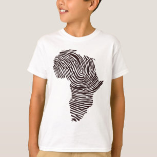 Afrika Fingerabdruck Kultureller Stolz Schwarze Ge T-Shirt