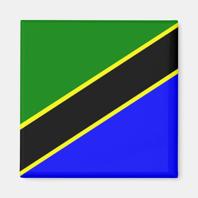 Afrika: Flagge Tansanias Magnet (Vorne)