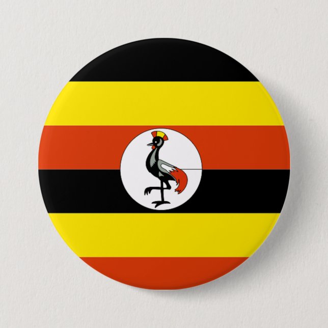 Afrika: Flagge Ugandas Button (Vorderseite)