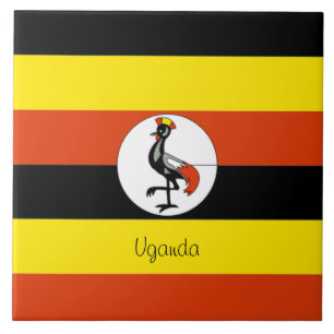 Afrika: Flagge Ugandas Fliese
