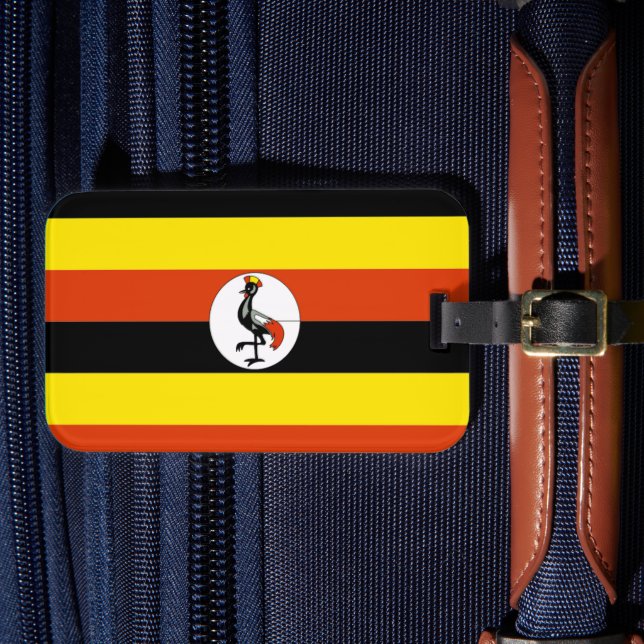 Afrika: Flagge Ugandas, Gepäckanhänger (Vorderseite Insitu 4)