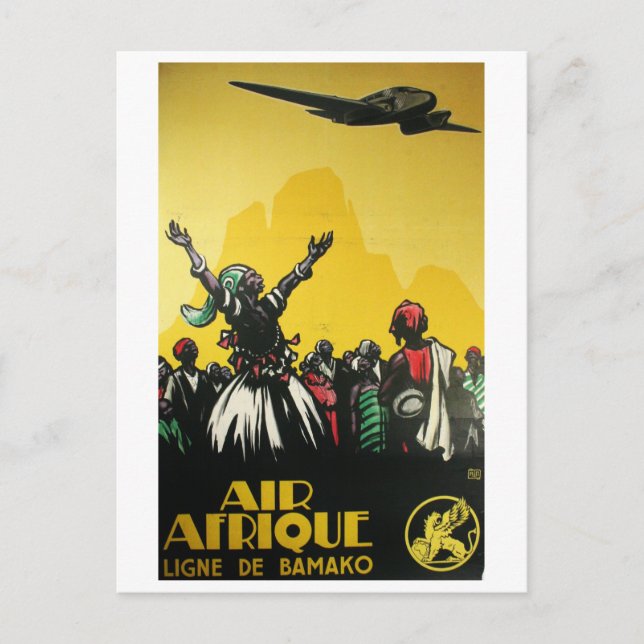 Afrika, Flugreisen, Vintag Postkarte (Vorderseite)