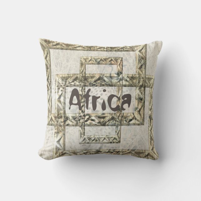 Afrika-Gepard-Hintergrund mit Thee Kunst-Rahmen Kissen Für Draußen (Vorderseite)