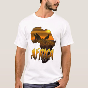 Afrika Geparden Sonnenuntergang Silhouette T-Shirt