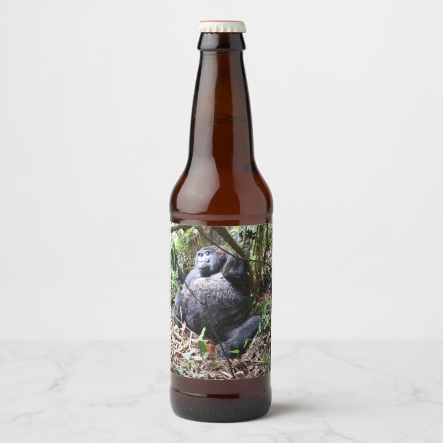 Afrika - Gorilla 3 Bierflaschenetikett (Vorderseite)