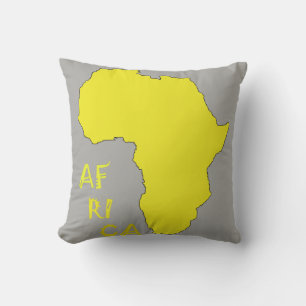 Afrika Grau und Gelbes Kissen