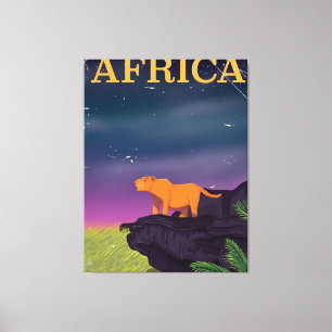 Afrika Großkatze Retro-Stil Reiseplakat Leinwanddruck