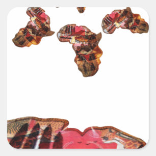 Afrika in Bewegung: Kaleidoskop-Design Quadratischer Aufkleber