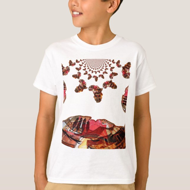 Afrika in Bewegung: Kaleidoskop-Design T-Shirt (Vorderseite)