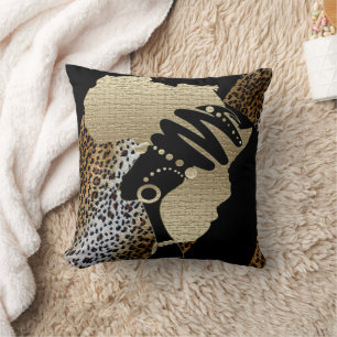 Afrika in Gold – Afrozentrisches Erbe Kissen
