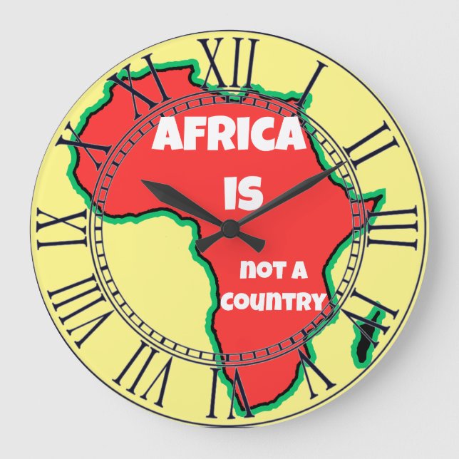 Afrika ist kein Land Große Wanduhr (Vorderseite)