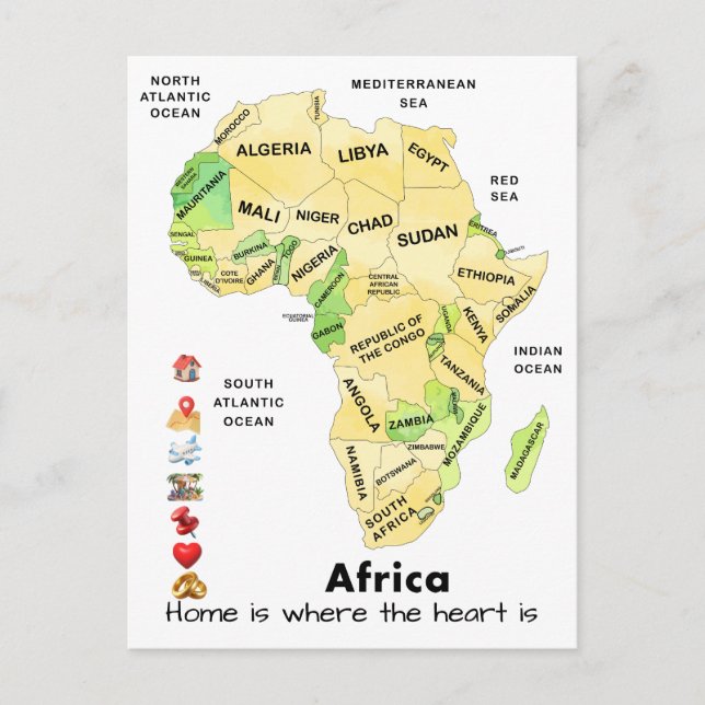 Afrika Karte Anpassen Benutzerdefiniert (Vorderseite)
