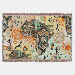 Afrika-Karte Dekorative Stammes-Elemente Muster Decke