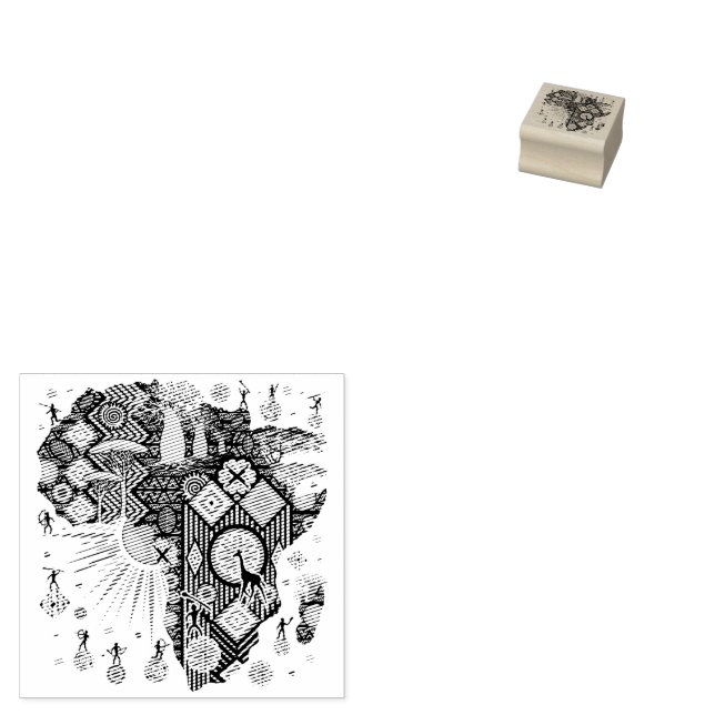 Afrika-Karte Dekorative Stammes-Elemente Muster Gummistempel (Stempel)