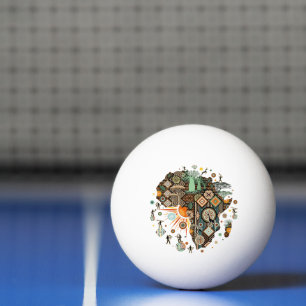 Afrika-Karte Dekorative Stammes-Elemente Muster Tischtennisball
