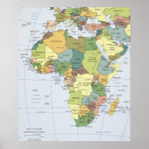 Afrika Karte drucken Poster