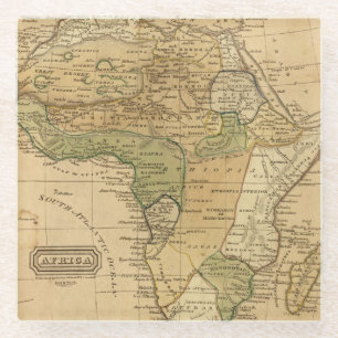 Afrika-Karte durch Worcester Glasuntersetzer