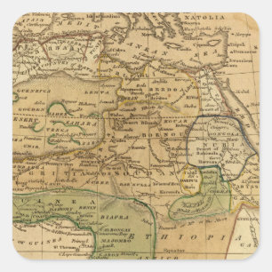 Afrika-Karte durch Worcester Quadratischer Aufkleber