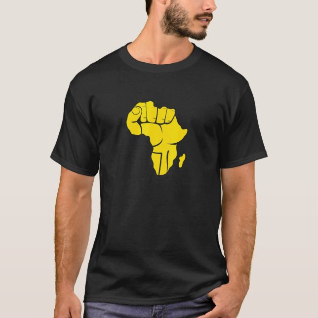 Afrika Karte Faust T-Shirt (Vorderseite)