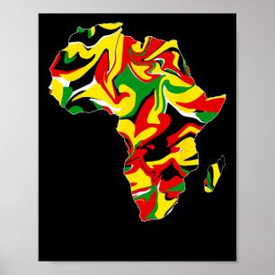 Afrika Karte Grün Gelb Rot Stolzer Afrikanischer S Poster