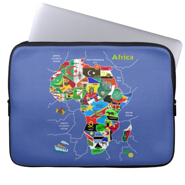 Afrika-Karte Laptopschutzhülle (Vorderseite)