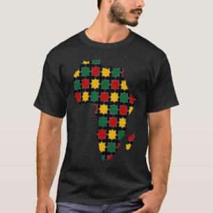 Afrika-Karte mit grünen, gelben und roten Farben T-Shirt