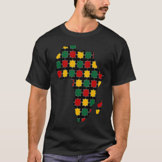 Afrika-Karte mit grünen, gelben und roten Farben T-Shirt