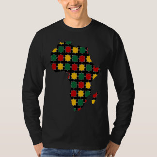 Afrika-Karte mit grünen, gelben und roten Farben T-Shirt