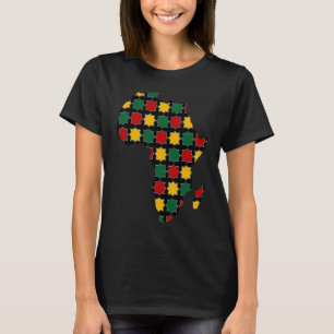 Afrika-Karte mit grünen, gelben und roten Farben T-Shirt