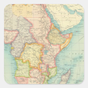 Afrika-Karte mit Schifffahrtslinien Quadratischer Aufkleber