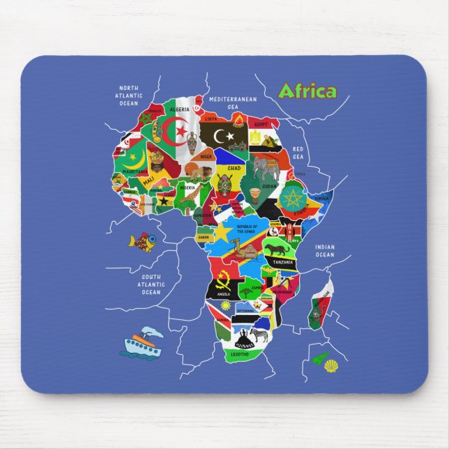 Afrika-Karte Mousepad (Vorne)