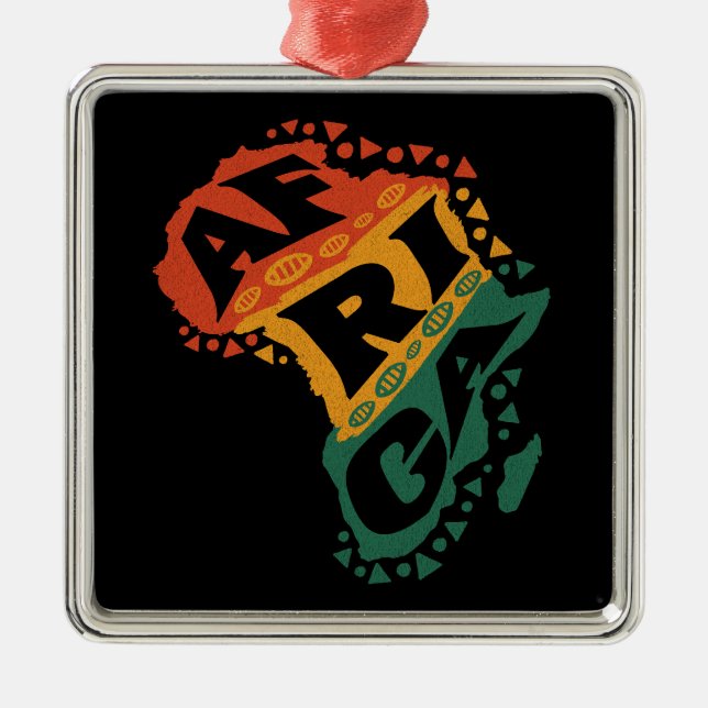 Afrika-Karte Ornament Aus Metall (Vorne)