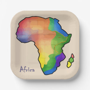 Afrika-Karte Pappteller