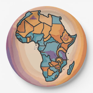 Afrika-Karte Pappteller