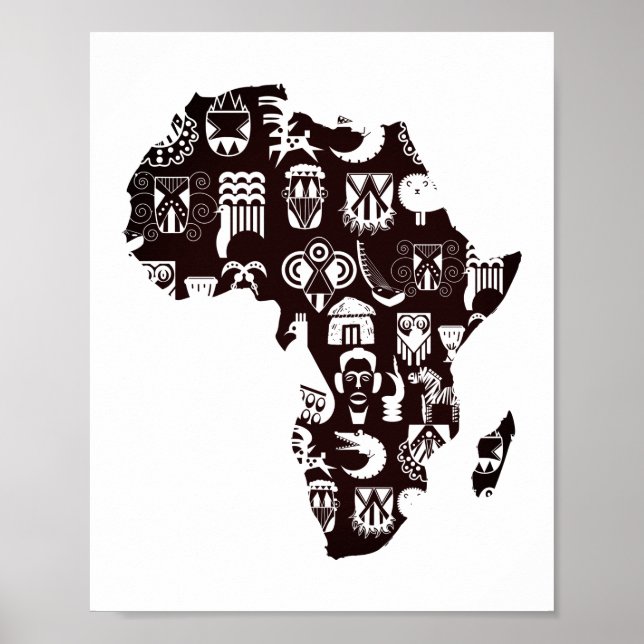 Afrika-Karte Poster (Vorne)