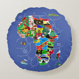 Afrika-Karte Rundes Kissen