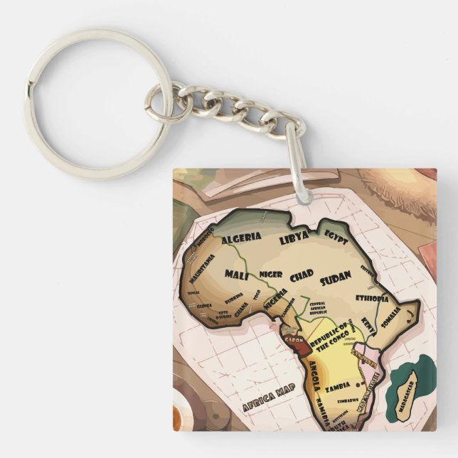 Afrika-Karte Schlüsselanhänger (Vorderseite)