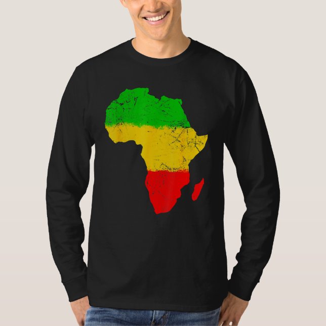 Afrika Karte Schwarzer Geschichtsmonat Afro Afrika T-Shirt (Vorderseite)