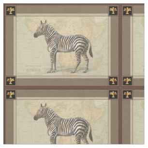 Afrika-Karte und ein Zebra Stoff