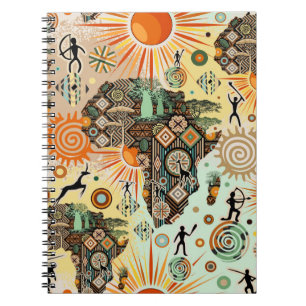 Afrika-Karten-Dekorative Stammes-Elemente-Muster Notizblock