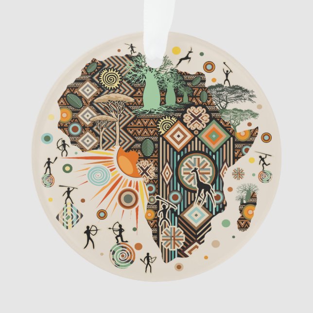 Afrika-Karten-Dekorative Stammes-Elemente-Muster Ornament (Vorderseite)