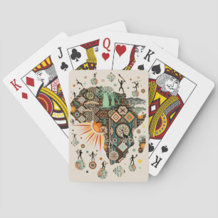 Afrika-Karten-Dekorative Stammes-Elemente-Muster Spielkarten