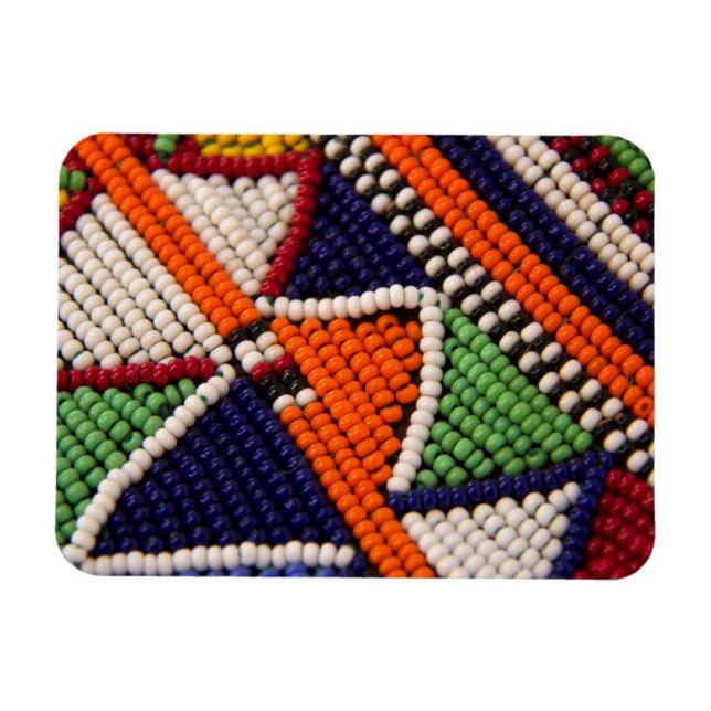 Afrika, Kenia. Maasai Tribal Beads Magnet (Horizontal)