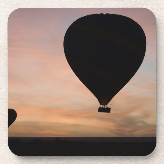 Afrika, Kenia, Masai Mara. Zwei Ballons gleiten Untersetzer (Vorderseite)