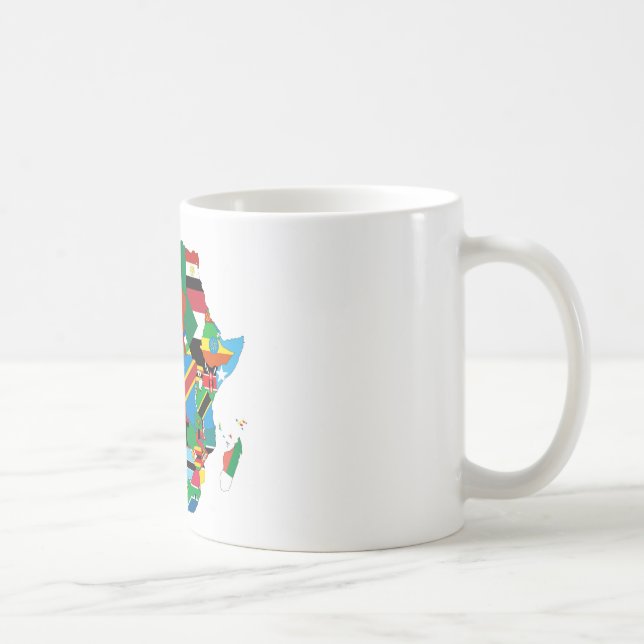 Afrika Kontinent Flagge Karte Kaffeetasse (Rechts)