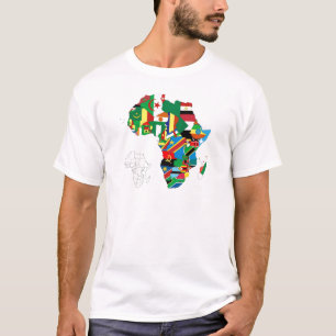 Afrika Kontinent Flagge Karte T-Shirt