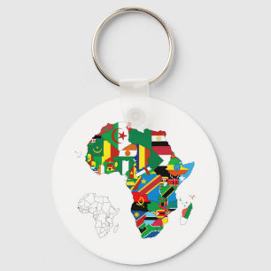 Afrika-Kontinent-Flaggen-Karte Schlüsselanhänger