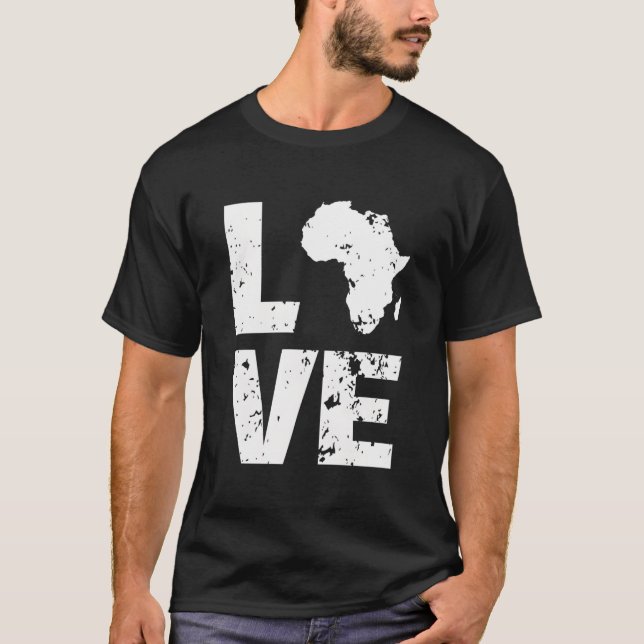 Afrika Kontinent Karte Ich liebe Afrika T-Shirt (Vorderseite)